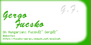 gergo fucsko business card